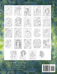 ⭐7 cool brushes to draw, paint and doodle on coloring pages. Fairy And Fantasy Line Art Coloring Book Karron Christine Amazon De Bucher