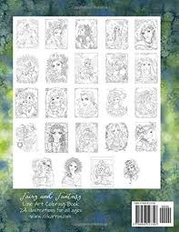 ⭐7 cool brushes to draw, paint and doodle on coloring pages. Fairy And Fantasy Line Art Coloring Book Karron Christine Amazon De Bucher