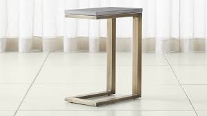 Parsons Concrete Top Brass Base 20x12 C Table Crate And Barrel End Tables Table C Table