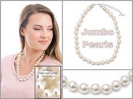 Jumbo Pearls Necklace Large Cream Pearls With Silver Clasp 20 24 Adj Plunderdesign Peacocksprettys Plunder Design Pretty Jewellery Pearls