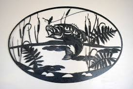Large Bass Metal Wall Hanging Etsy Metal Wall Hangings Metal Walls Metal Art