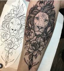 Lion And Rose Tattoo Rosetattooideas Familytattooideas Flame Tattoos Pattern Tattoo Sleeve Tattoos