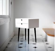 White Nightstand Table Bedside Table Style Mid Century 1 Or 2 Drawers White Bedside Table Bedside Table Scandinavian White Nightstand