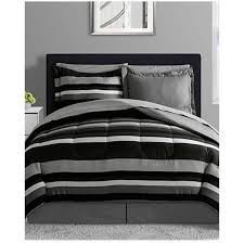 Mainstays black and white aztec bed in a bag coordinating bedding set. Black Gray White Teen Boys Reversible Stripe Twin Comforter Set 6 Piece Bed In A Bag Walmart Com Walmart Com