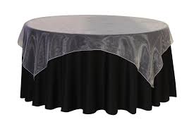 90 Inch Square Organza Table Overlay White