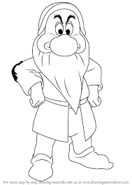 Learn How To Draw Grumpy Dwarf From Snow White And The Seven Dwarfs Snow White And The Seven Dwarfs Step By Step Grumpy Dwarf Drawings Disney Coloring Pages