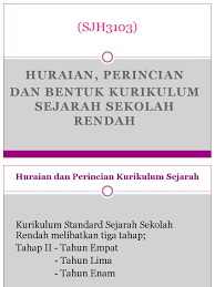 Kurikulum standard sekolah rendah (kssr) merupakan satu penambahbaikan untuk kurikulum bersepadu sekolah rendah (kbsr). Huraian Perincian Dan Bentuk Kurikulum Sejarah Sekolah Rendah