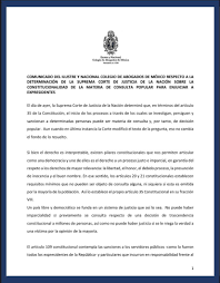 El 1 de agosto será la consulta popular promovida por el gobierno federal con miras a someter a juicio a expresidentes y otros actores políticos. Colegio De Abogados Ø¹Ù„Ù‰ ØªÙˆÙŠØªØ± Comunicado Respecto A La Determinacion De La Suprema Corte De Justicia De La Nacion Sobre La Constitucionalidad De La Materia De Consulta Popular Para Enjuiciar A Expresidentes