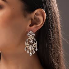 Sparkling Elegance Royal Shagun American Diamond Chandbali Earrings – VOYLLA