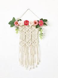 Pink Floral Macrame Etsy In 2020 Macrame Patterns Macrame Pink Floral
