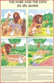 Hare And The Lion Story Chart Moral Stories Lion Story