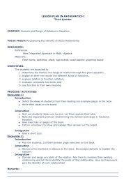Lesson Plan In Math Math Lesson Plans Template Math Lesson Plans Lesson Plan Examples