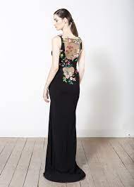 Find bridal gown embroidery manufacturers from china. Crepe Jersey Gown With Flower Embroidered Back