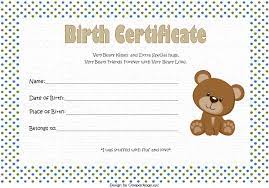 Pin On Stuffed Animal Birth Certificate Template