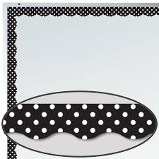 Black And White Polka Dot Bulletin Board Border Black Polka Dots Magnetic Border Trim Black Polka Dot Polka Dot Classroom Magnetic White Board