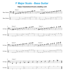 F Major Scale Bass Guitar In 2019 Bass Guitar Scales Bass