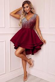 Multi Red Layer Ombre Sequin Skater Dress In 2020 Gold Cocktail Dress Cocktail Party Skater Dress Party Skater Dresses