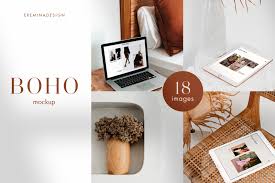 Boho Photo Mockup Bundle In Device Mockups On Yellow Images Creative Store