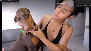 Girl fucks dog on webcam