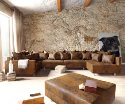 Wohnlandschaft Clovis Xl Modular Braun Antik Optik Hocker Armlehne