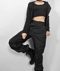 goodbye bread collaboration avril black cargo pants