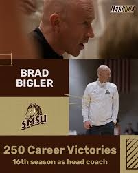 Congrats to SMSU head men's basketball coach, Brad Bigler, career victory  250 tonight in the Mustangs' win over Sioux Falls. #LetsRide