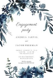 Free printable engagement party invitations. Indigo Flowers Engagement Party Invitation Template Greetings Island Flower Wedding Invitation Housewarming Invitation Templates Indigo Flower