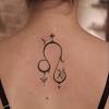 Small leo zodiac sign tattoo design on back. 1