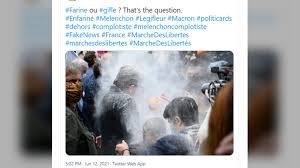 Hypocrites, le problème c'est celui de ceux qui se gavent. French Far Left Leader Has Flour Thrown In His Face During Rally Against Far Right Just Days After President Macron Slap Video Rt World News