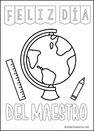 2.3 dibujos fáciles para pintar gatos. Dia Del Maestro Para Colorear Feliz Dia Del Maestro