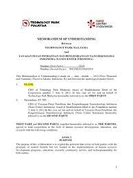 To name a few, ceda has mou's the agency recently signed a memorandum of understanding with centre for entrepreneur development and research in malaysia and botswana. Mou Tpm English Technology Engineering Economies