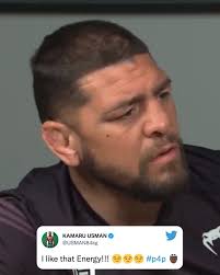 Nick Diaz got the champ’s attention 👀 #UFC266 (via Kamaru Usman MMA)