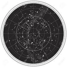 Celestial Map Of The Night Sky Astronomical Chart Of Northern