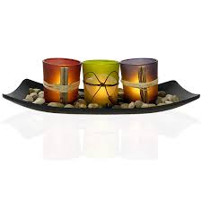Maybe you would like to learn more about one of these? Urban Deco Candle Holders Decorative Candle Tray Set Of 3 Decorative Vintage Glass Candles Black Wood Candle Holder Tray And Rocks Candle Scape For Wedding Living Room Farmhouse Table Centerpieces Buy Online