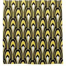 Black And Gold Art Deco Curtains Art Deco Black And White On Custom Color Yellow Shower Curtain Zazzle Com Yellow Shower Curtains Black White Colorful Backgrounds