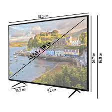 Hierfür kann man den vorgesehenen platz für den neuen tv einfach ausmessen und die maße umrechnen. Telefunken Xu43aj600 43 Zoll Kaufland De