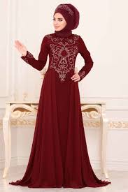 Nayla Collection Boncuk Detayli Bordo Tesettur Abiye Elbise 25730br Tesetturisland Com The Dress Elbise Resmi Elbise