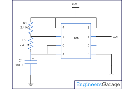 Pinout diagram and different modes of operations, applications, features, example circuit simulations, datasheet. Generating Time Delay Using Astable Mode Of 555 Timer Ic