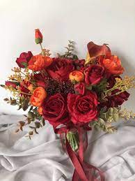 At blooms by the box, we are committed to providing you with the very best: Peorchid Orange Red Burgundy Artificial Wedding Bouquet Flower For Bride Calla Lily Rose Bridal Hand Bouquet New Arrival Wedding Bouquets Aliexpress