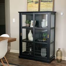 Malsjo Glass Door Cabinet Black Stained Black Stained 40 1 2x18 7 8x55 1 2 Ikea In 2020 Furniture Fixer Upper Dining Room Cabinet