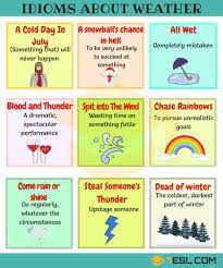 45 Useful Weather Idioms And Sayings In English 7esl English Idioms Idioms And Phrases Idioms