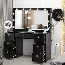 Ibbie Modern Vanity Table 7 Drawers