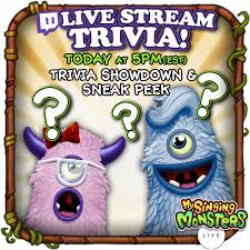 Community contributor can you beat your friends at this quiz? My Singing Monsters Join Us On Twitch Today At 5pm Est For A Trivia Showdown Between The Monster Handlers Plus A Special Sneak Peek Send Us Your Trivia Questions And Answers Please