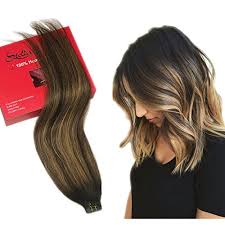 This will blend best with your natural dark hair as opposed to a light, platinum silver. Stella Reina Pu Skin Weft Tape In Hair Extensions 100g 40 Pcs Balayage Brunette Ombre Hair Dark Brown With Hightlighted Honey Blonde Color 2 3 27 Silky Straight Remy Human Hair Extension 18 Buy