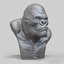 King Kong Bust Sculpture 3d Model Object Zbrush Files Free Download Modeling 42189 On Cadnav Bust Sculpture Sculpture 3d Model