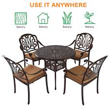A french bistro table inspired the base of our round la coupole table, handcrafted of rugged cast iron with a glass or marble top. Outdoor Patio Dining Table Set Outdoor Bistro Set 5 Piece For Sale China Patio End Table Bistro Sets Made In China Com