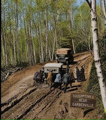 What is the history of the unpaved roads in the 1920s?