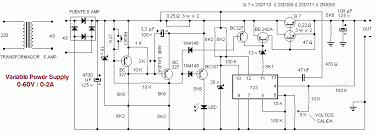 This Is The Circuit Diagram Of 0 60v X2f 0 2a Variable Power Supply Of Course This Circuit Used To Power Supply Circuit Diagram Electronic Circuit Projects