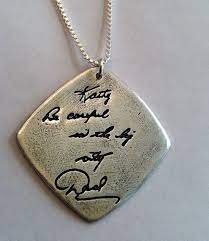 A Pendant With An Engraved Message In A Loved One S Handwriting Memorial Jewelry Meaningful Gifts Personalized Jewelry