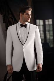The tuxedo rental process about tuxedos and fitting tips tuxedos and coordinating colors the tuxedo rental process i'm not certain how the tuxedo rental process works. Slim Fit White Tuxedo Accent Lapel Ike Behar